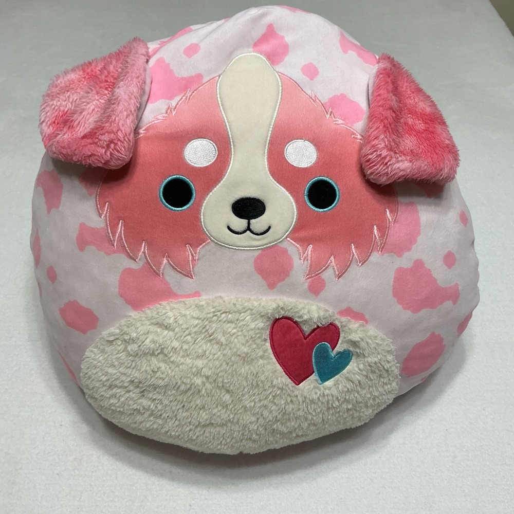 Squishmallows Magnis Australian Shepherd 14 Inch Pink Valentine Hearts Dog Plush